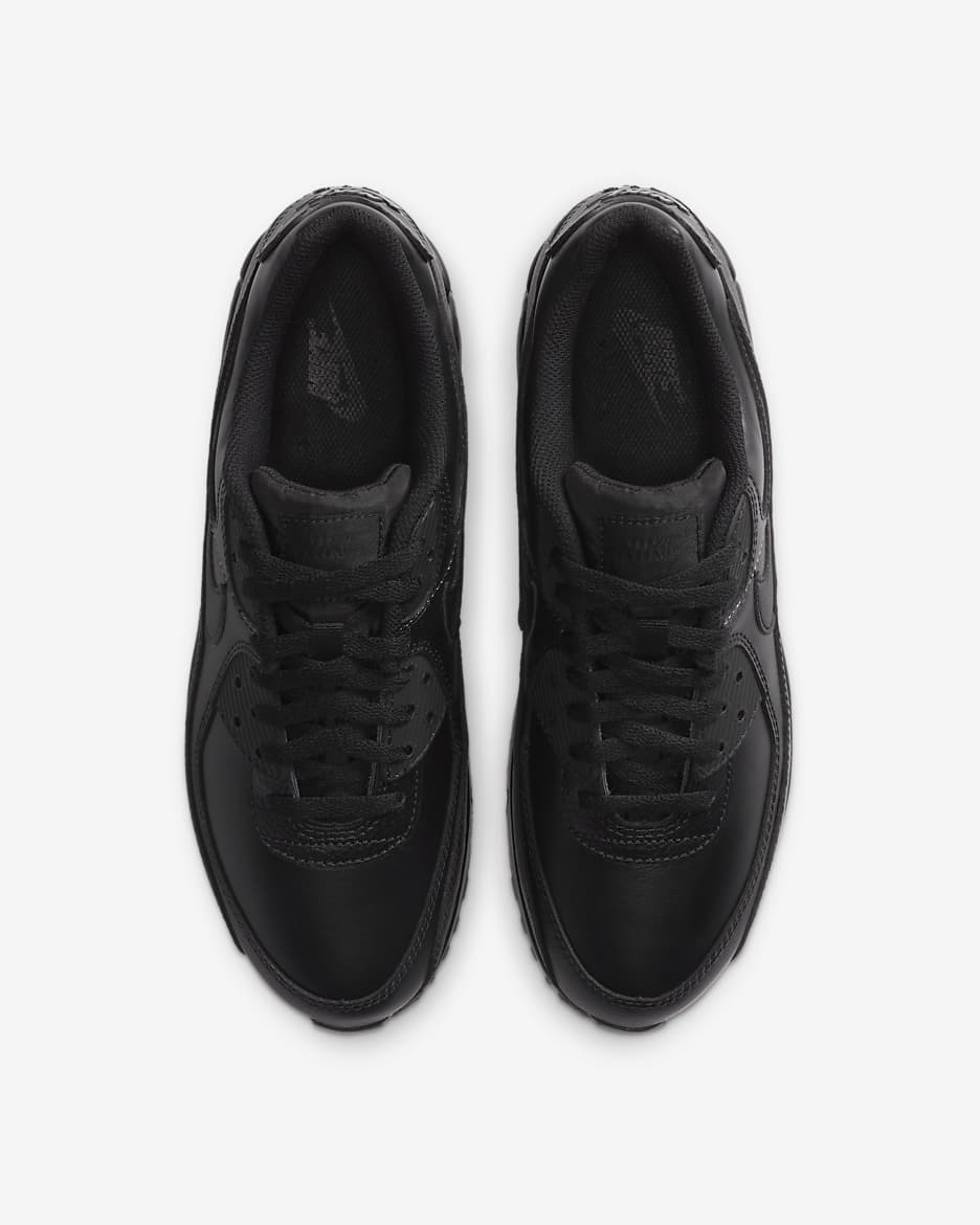 Nike black leather trainers mens best sale